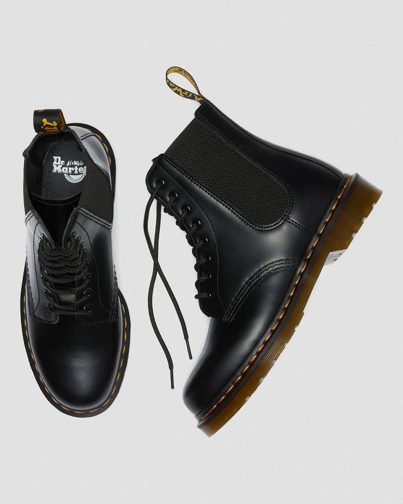 Dr Martens 1460 Harper Smooth Læder Snørestøvler Herre Sort | DK 515KOR